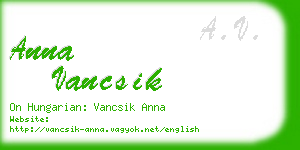 anna vancsik business card